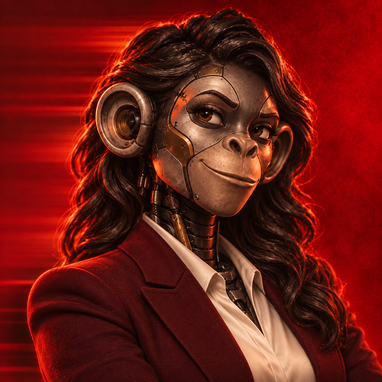 Robot monkey portrait of the Product Marketing Manager