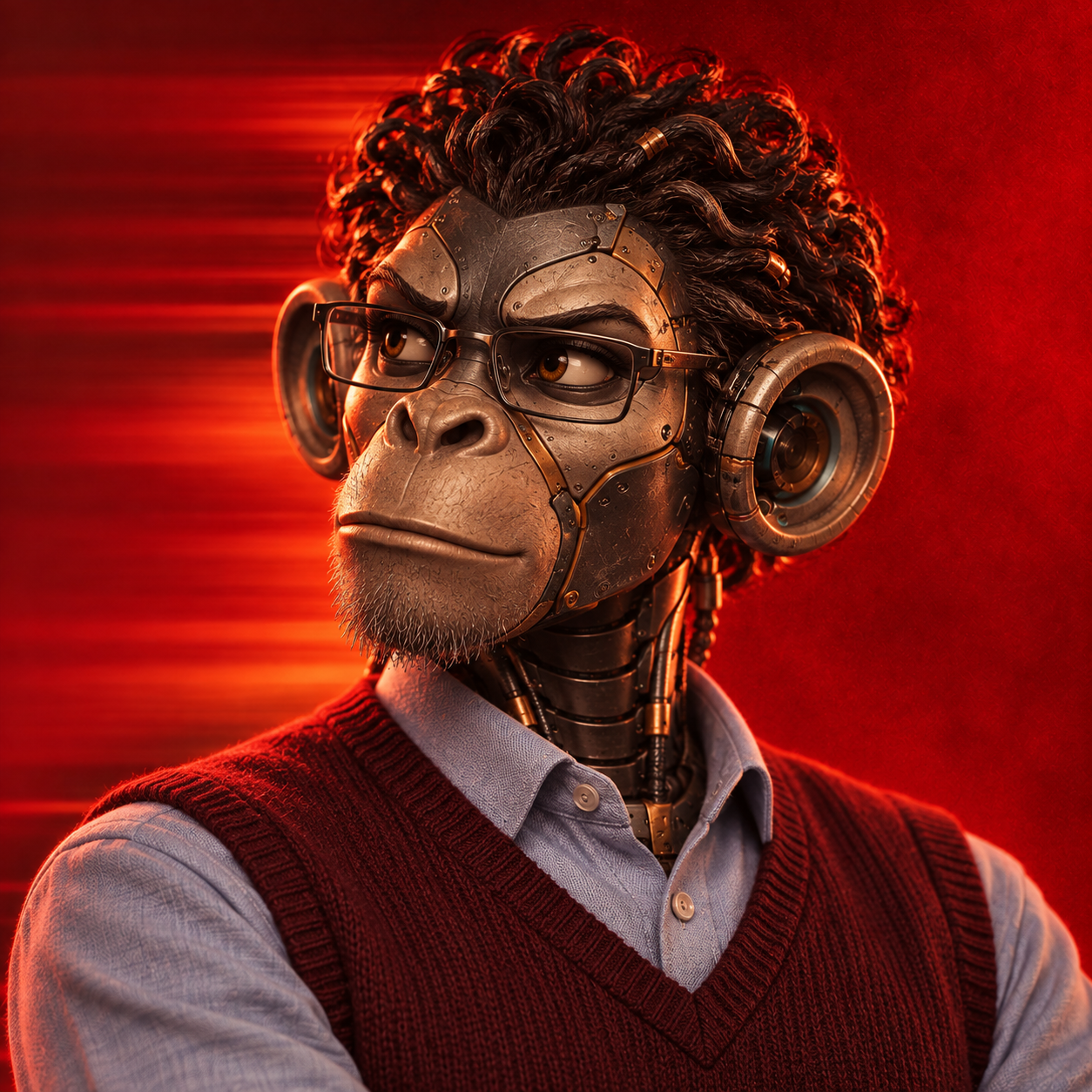 Robot monkey portrait of the Marketing Analytics Manager